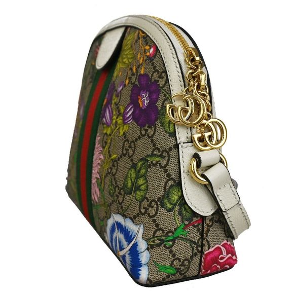 Gucci Gg Pattern Ophidia Flora Shoulder #81748G10B - Picture 4 of 15